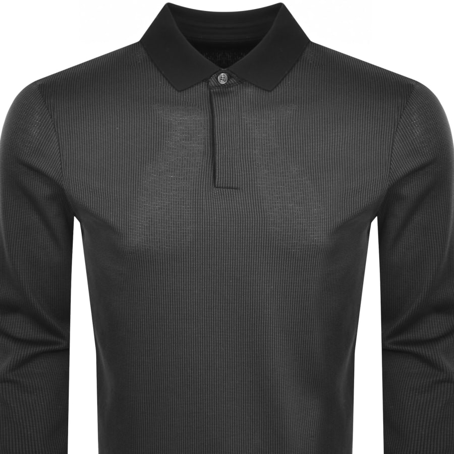 Hugo boss black long sleeve polo shirt discount